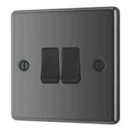 LAP  20A 16AX 2-Gang 2-Way Light Switch  Black Nickel with Black Inserts