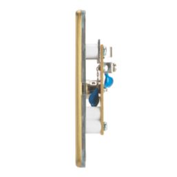 Contactum Lyric 1-Gang Isolated Female Coaxial TV Socket Brushed Brass with White Inserts