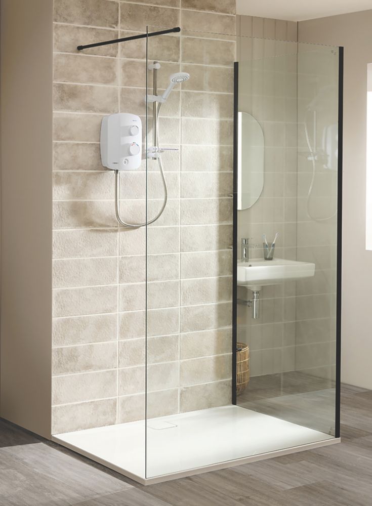Triton Neo  Frameless Showerwall  Black 1200mm x 2000mm