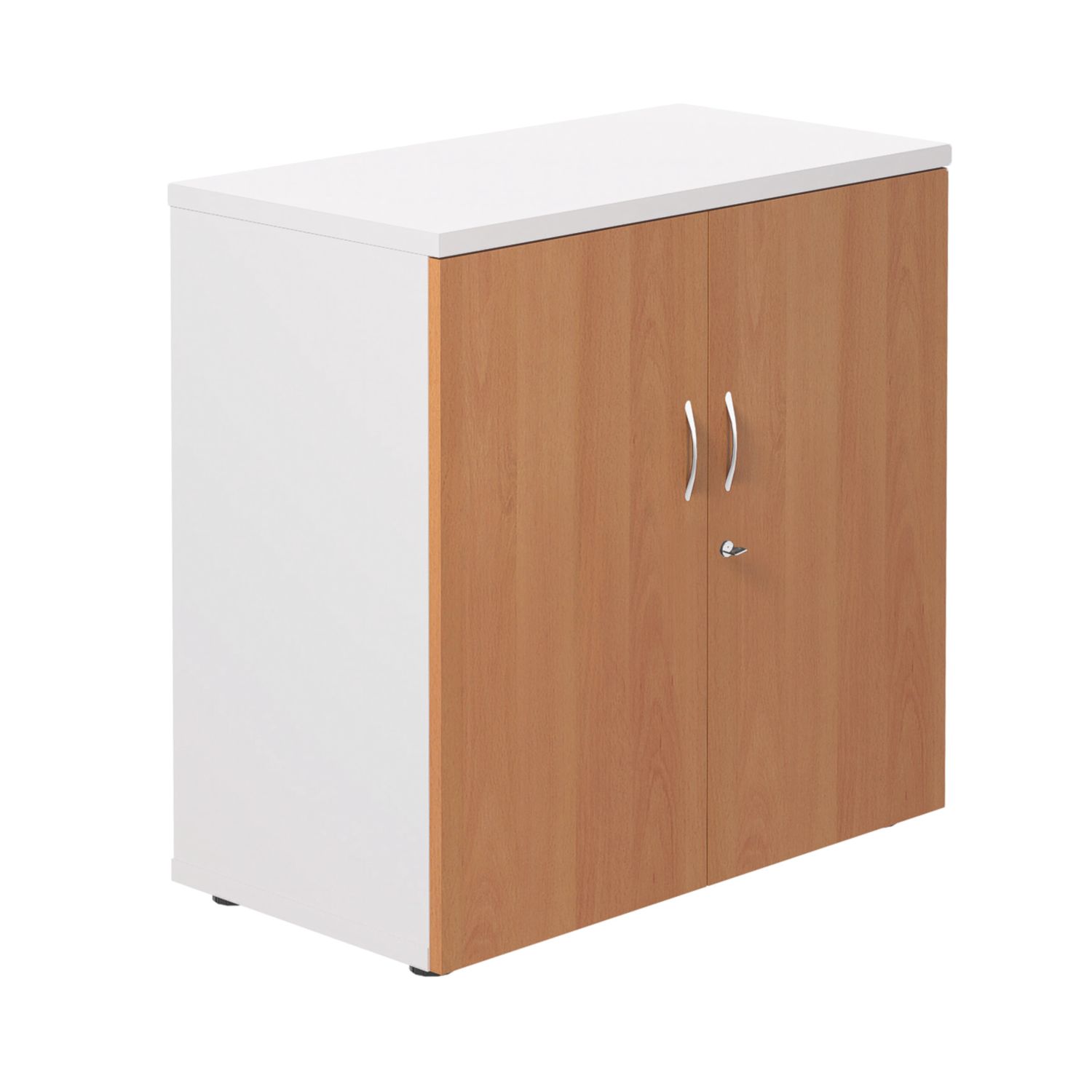 TC Group 1-Shelf Cupboard White/Beech 800mm x 800mm (187TT)