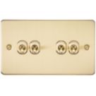 Knightsbridge  10AX 4-Gang 2-Way Light Switch  Brushed Brass
