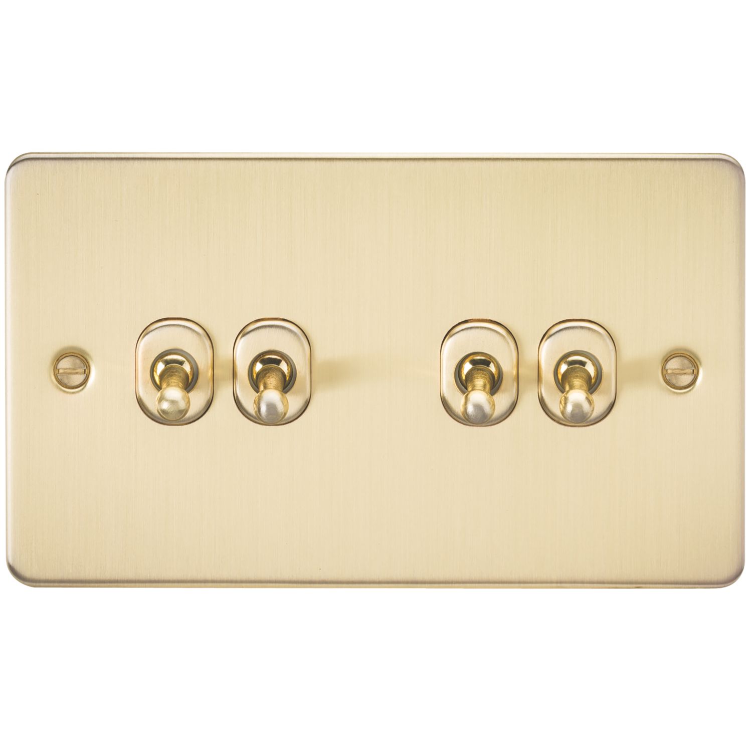 Knightsbridge 10AX 4-Gang 2-Way Light Switch Brushed Brass (187TY)