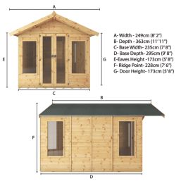 Mercia  8' x 10' (Nominal) Apex Timber Summerhouse