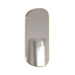 Miami Plain Bathroom Mirror Brushed Brass 400mm x 20mm x 800mm