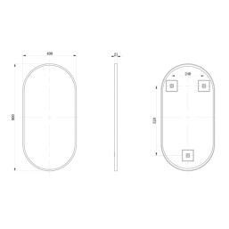 Miami Plain Bathroom Mirror Brushed Brass 400mm x 20mm x 800mm