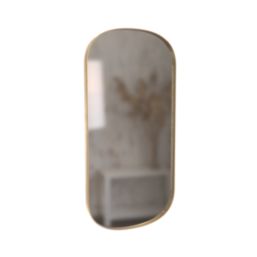 Miami Plain Bathroom Mirror Brushed Brass 400mm x 20mm x 800mm