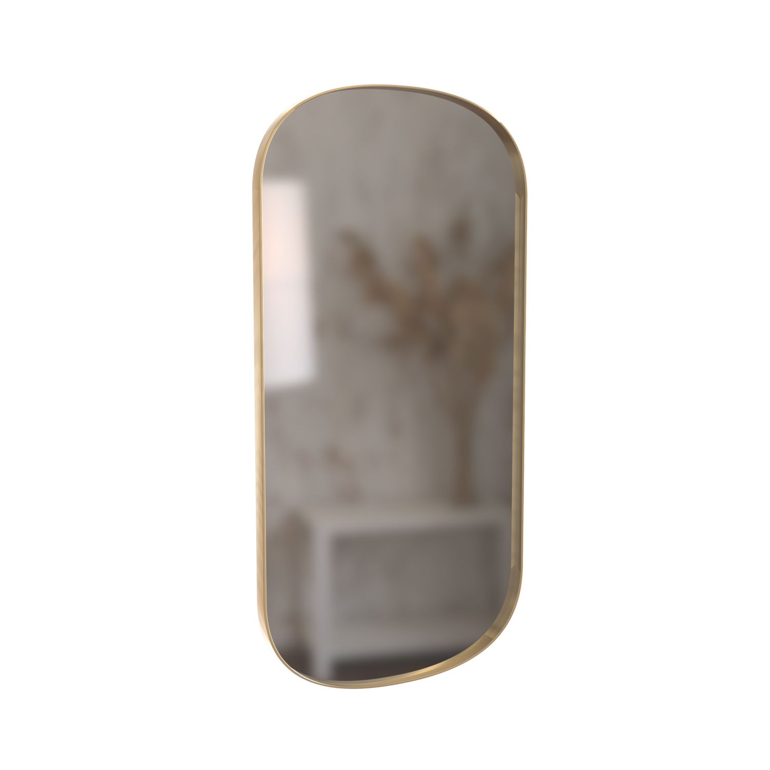 Miami Plain Bathroom Mirror Brushed Brass 400mm x 20mm x 800mm (188AN)