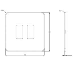 Knightsbridge  2-Module Grid Faceplate Brushed Chrome