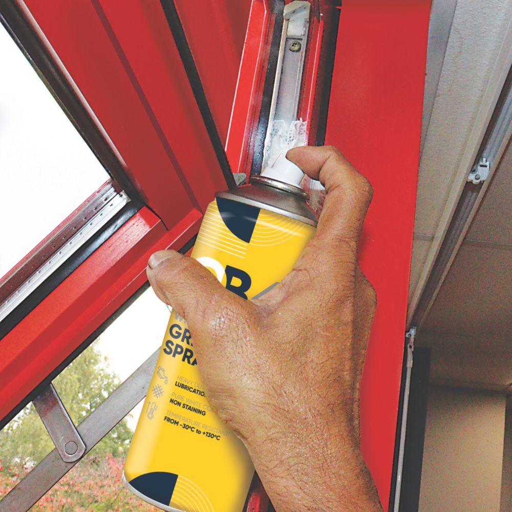 OB41 White Grease Spray 400ml - Screwfix