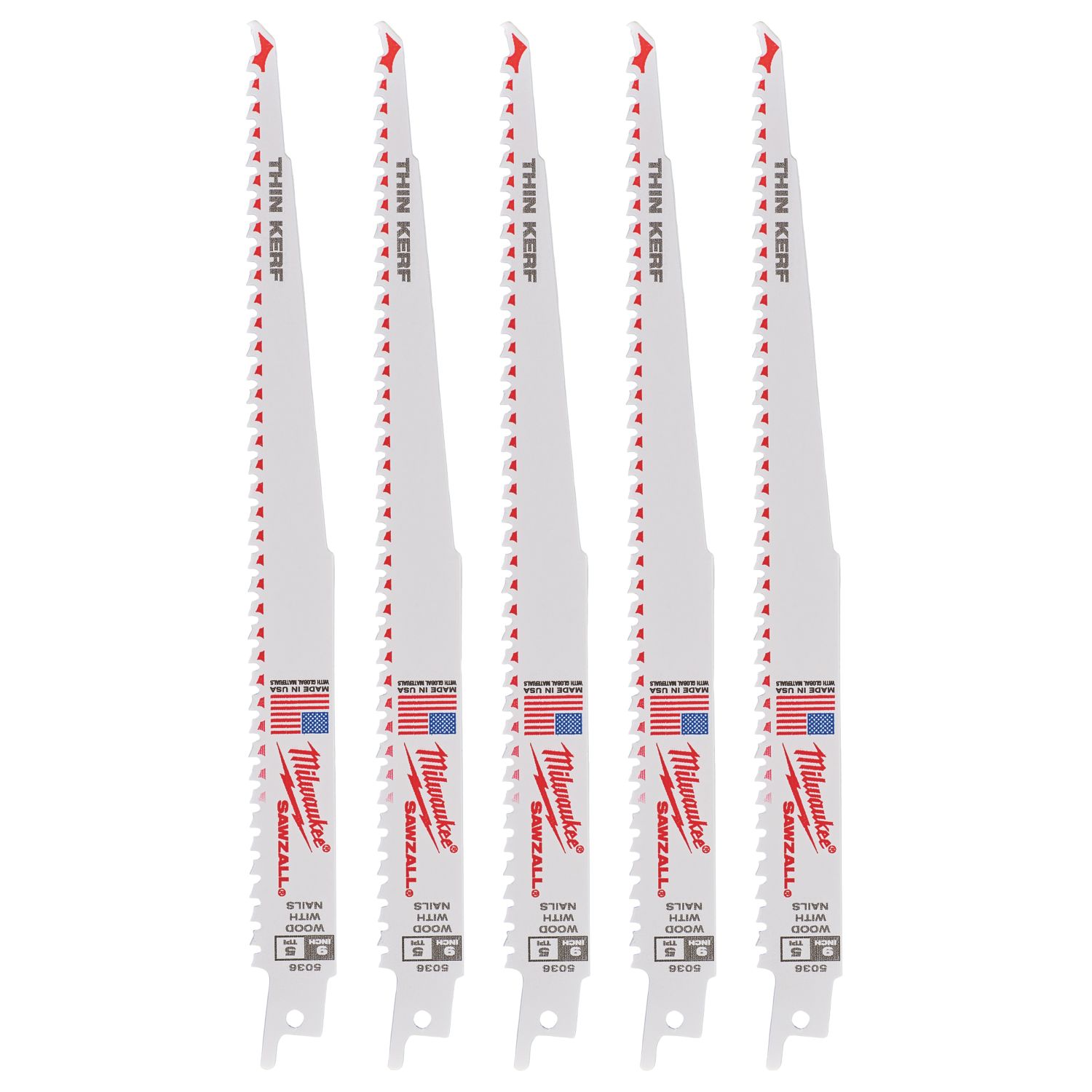 Milwaukee 48005036 Multi-Material Sawzall Blade 5 Pack (188HG)