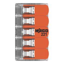 Wago 221-615 41A 5-Way Lever Connectors 15 Pack
