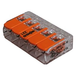 Wago 221-615 41A 5-Way Lever Connectors 15 Pack