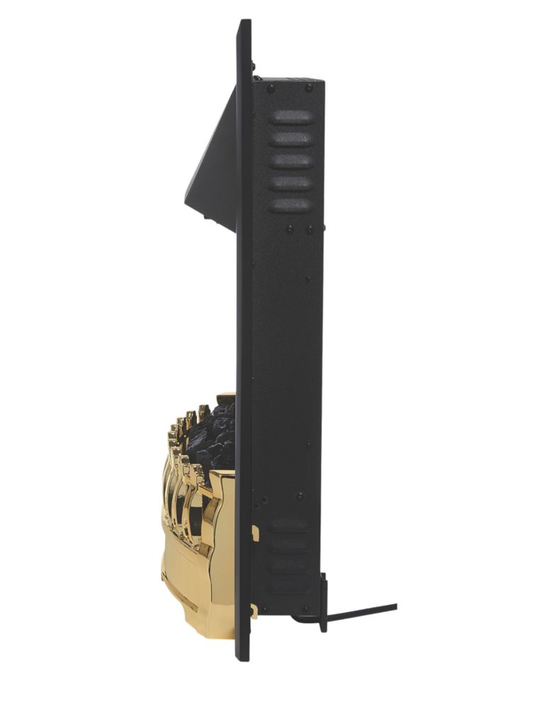 Glen Crofton Brass Switch Control Plug-In Electric Inset Fire 510mm x 165mm  x 605mm - Screwfix