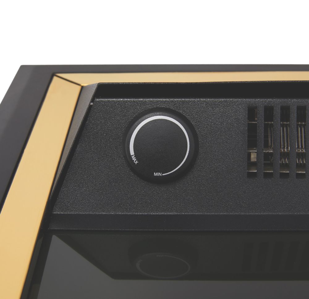 Glen Crofton Brass Switch Control Plug-In Electric Inset Fire 510mm x 165mm  x 605mm - Screwfix