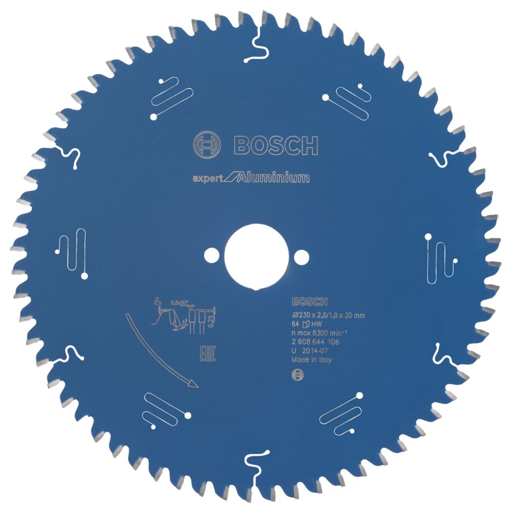 Bosch Expert Aluminium Circular Saw Blade 230mm x 30mm 64T Screwfix