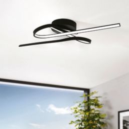 Eglo Selvina 1 LED Ceiling Light Black 19W 2700lm