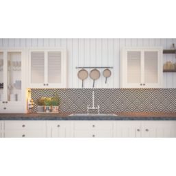 Splashwall  Black/Grey Acrylic Gloss Splashback 2440mm x 600mm x 4mm