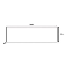 Splashwall  Black/Grey Acrylic Gloss Splashback 2440mm x 600mm x 4mm