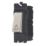Contactum Decorative 10AX 1-Way Grid Retractive Bell Push Switch Brushed Steel with Black Inserts
