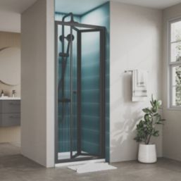 ETAL  Framed Rectangular Bi-Fold Shower Door Matt Black 790mm x 1900mm