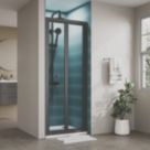 ETAL  Framed Rectangular Bi-Fold Shower Door Matt Black 790mm x 1900mm