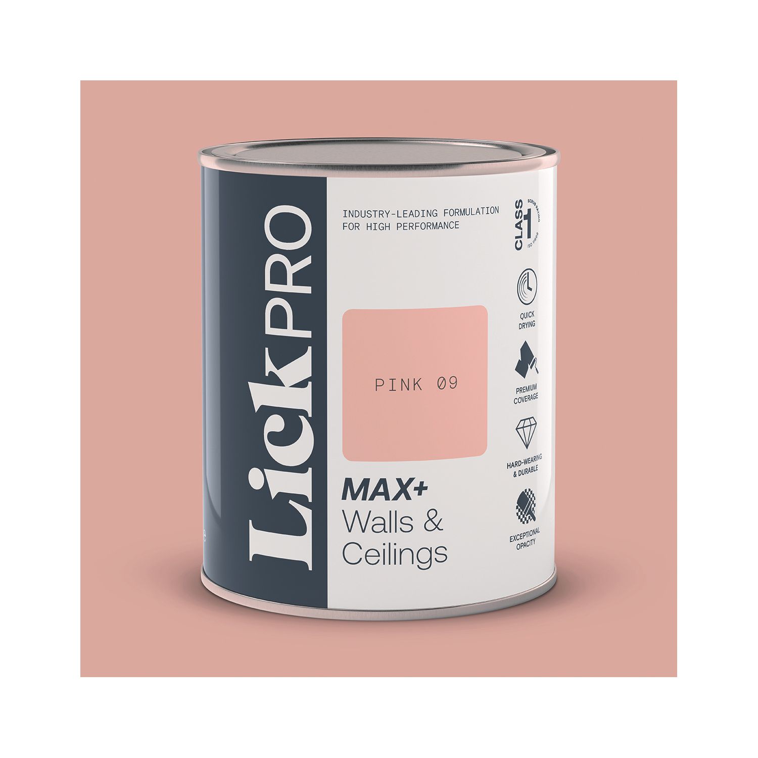 LickPro Max+ 1Ltr Pink 09 Matt Emulsion Paint (188TM)