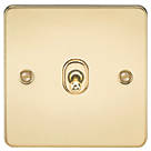 Knightsbridge FP12TOGPB 10AX 1-Gang Intermediate Switch Polished Brass with Colour-Matched Inserts