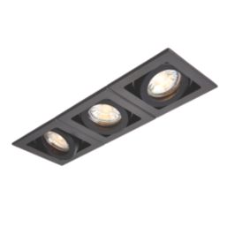 Saxby Xeno Swivel & Tilt Rectangular Recessed 3-Light Downlight Matt Black