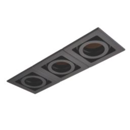Saxby Xeno Swivel & Tilt Rectangular Recessed 3-Light Downlight Matt Black