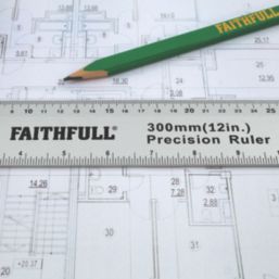 Faithfull FAIRULE300 Aluminium Ruler 12" (300mm)