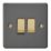 Varilight  10A 2-Gang 2-Way Light Switch  Graphite Grey with Colour-Matched Inserts