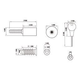 Smith & Locke  40mm Sash Stops Polished Chrome 2 Pack