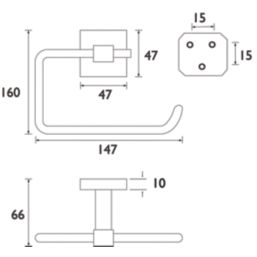 Bristan Square Toilet Roll Holder Chrome-Plated