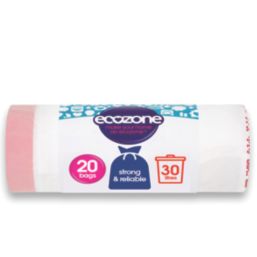 HG  White Medium Bin Liners 30Ltr 20 Pack