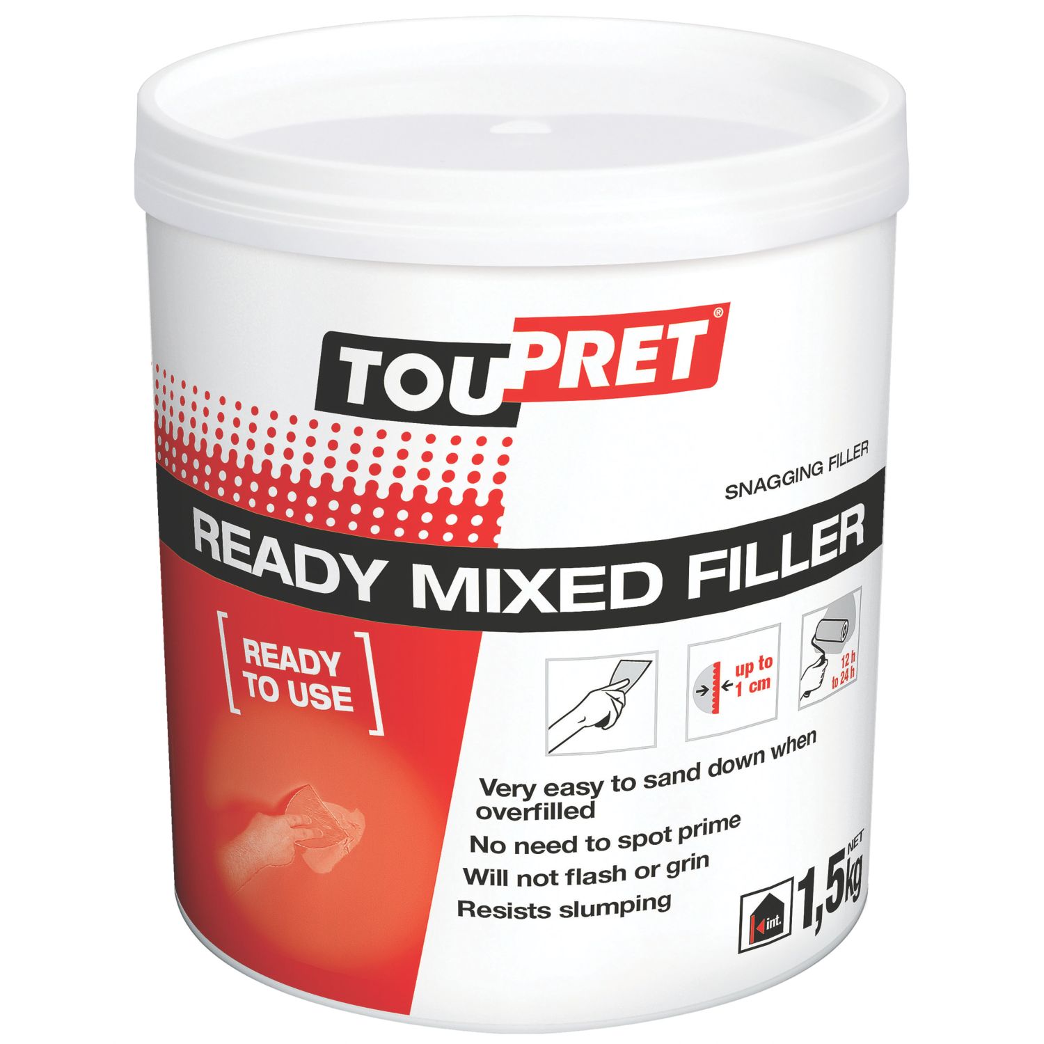 Toupret Ready-Mixed Interior Filler 1.5kg (189JJ)