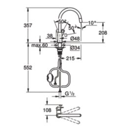 Grohe Start Cumbria   C-Spout Pull-Out Kitchen Tap Chrome