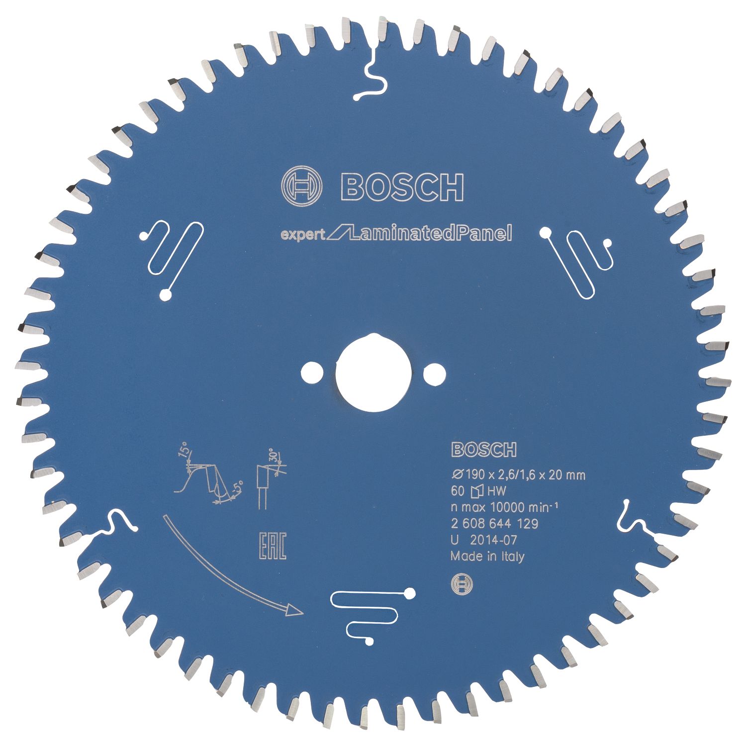 Bosch Expert Laminate Panel Circular Saw Blade 190mm x 20mm 60T (189KP)