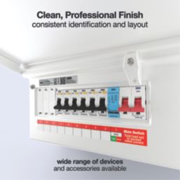 British General  12-Module 9-Way Part-Populated High Integrity Main Switch Consumer Unit with SPD