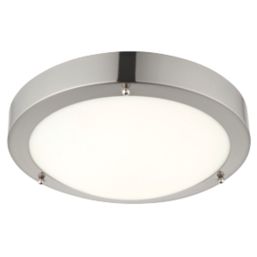 Saxby Anchorage LED Bathroom Ceiling Light Satin Nickel 9W 650lm