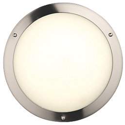 Saxby Anchorage LED Bathroom Ceiling Light Satin Nickel 9W 650lm