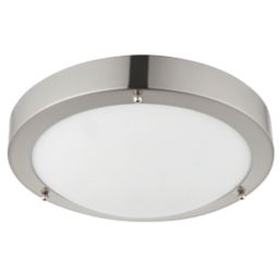 Saxby Anchorage LED Bathroom Ceiling Light Satin Nickel 9W 650lm