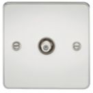 Knightsbridge  1-Gang F-Type Satellite Socket Polished Chrome