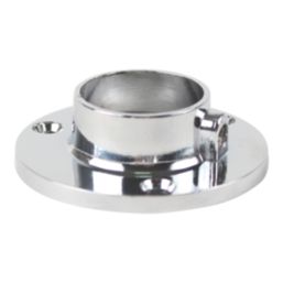 Essentials Round Rail End Sockets Brushed Nickel 25mm 2 Pack