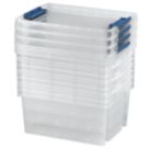 Essentials 15Ltr 283mm x 390mm x 200mm Transparent Storage Box 4 Pack