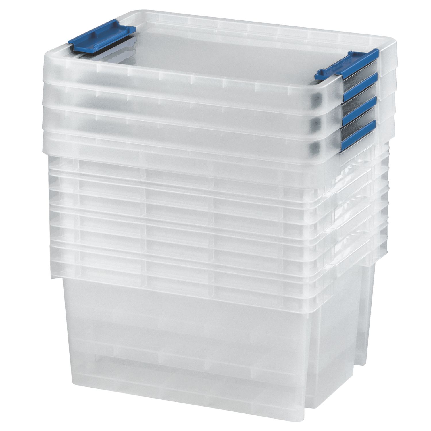 Essentials 15Ltr 283mm x 390mm x 200mm Transparent Storage Box 4 Pack (189XJ)