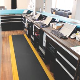 COBA Orthomat Premium Anti-Fatigue Floor Mat Black / Yellow 18300mm x 900mm x 12.5mm