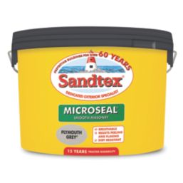 Sandtex Smooth Masonry Paint Plymouth Grey 10Ltr - Screwfix