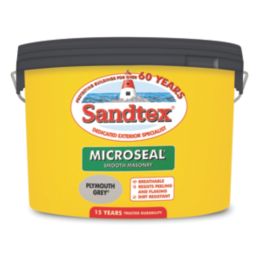 Sandtex 10Ltr Smooth Plymouth Grey Masonry Paint