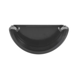 FloPlast  Half Round External Stop End Black 112mm