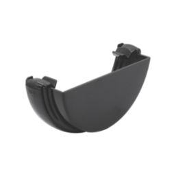 FloPlast  Half Round External Stop End Black 112mm
